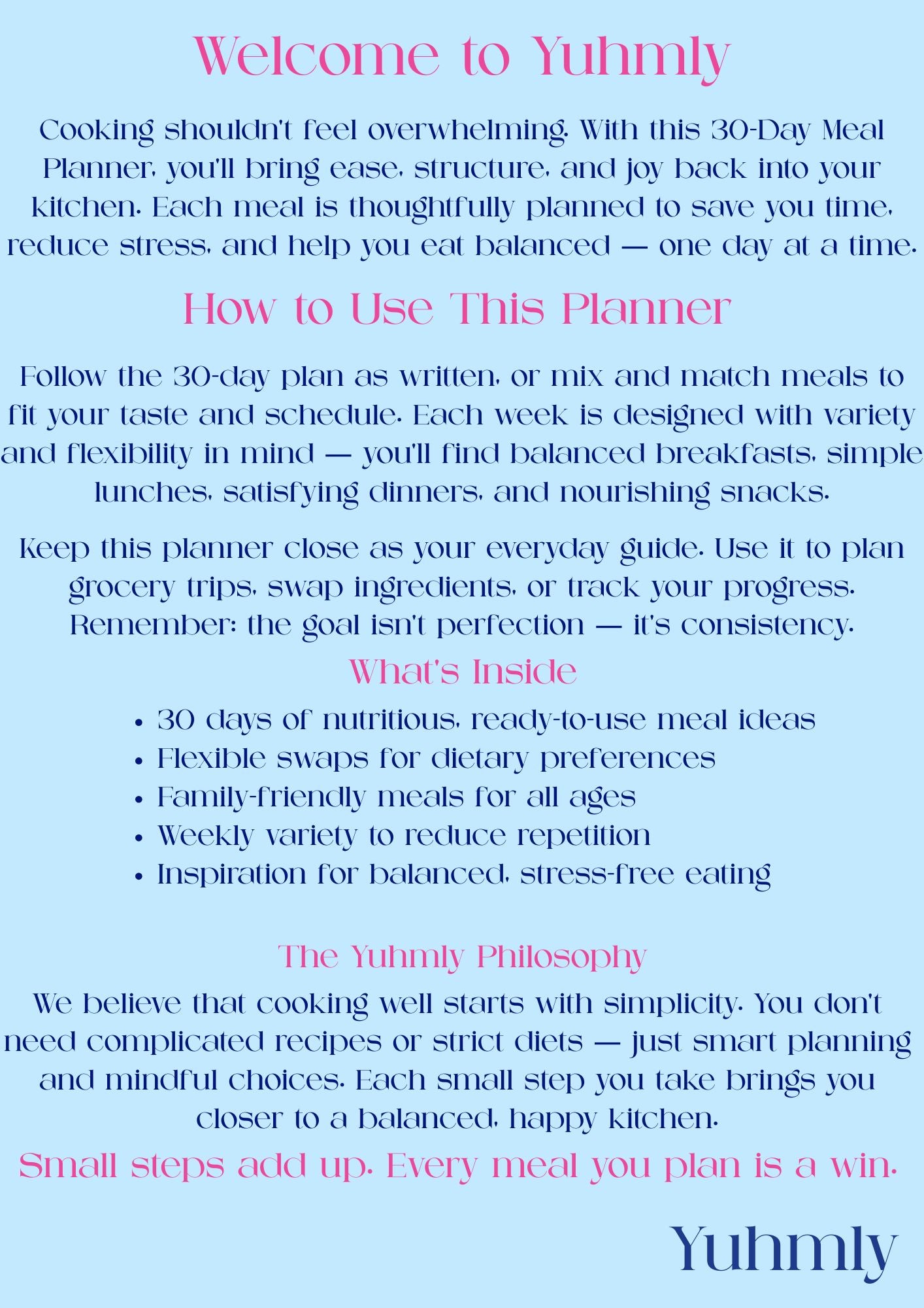 The Yuhmly Monthly Planner