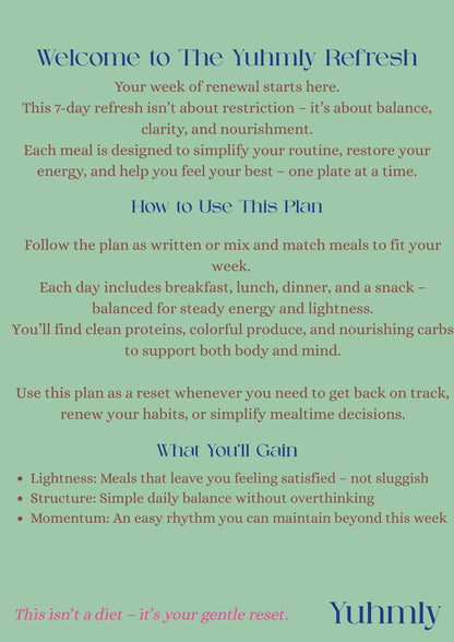 The Yuhmly Refresh Plan ‎ ‎ ‎ ‎ ‎ ‎ ‎ ‎ ‎ ‎ ‎ ‎ ‎ ‎ ‎ ‎ ‎ ‎ ‎ ‎ ‎ ‎ ‎ ‎ ‎ ‎ ‎